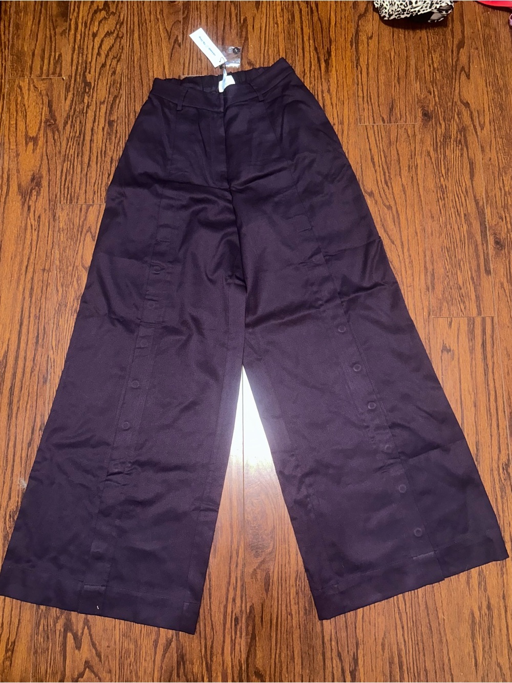 Wide Leg Women's Pants in Deep Plum